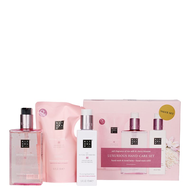 RITUALS The Ritual of Sakura Gift Set - Hand Soap, Hand Cream and Soap  Refill Pack - Cherry Blossom and Rice Milk : : Beauty