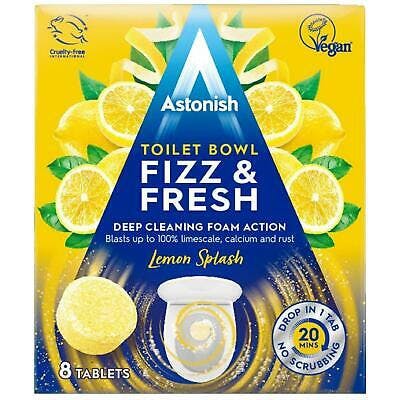 Astonish Toilet Bowl Fizz &amp; Fresh Tabs Lemon Splash 8 stk