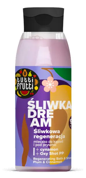 Tutti Frutti Regenerating Bath & Shower Milk Plum & Cinnamon 400 ml