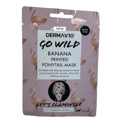 DermaV10 Go Wild Banana Printed Ponytail Mask Flamingo 1 st