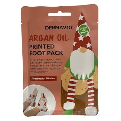DermaV10 Argan Oil Printed Foot Pack 1 st