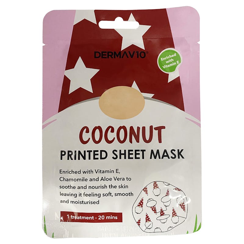 DermaV10 Coconut Printed Sheet Mask 1 st
