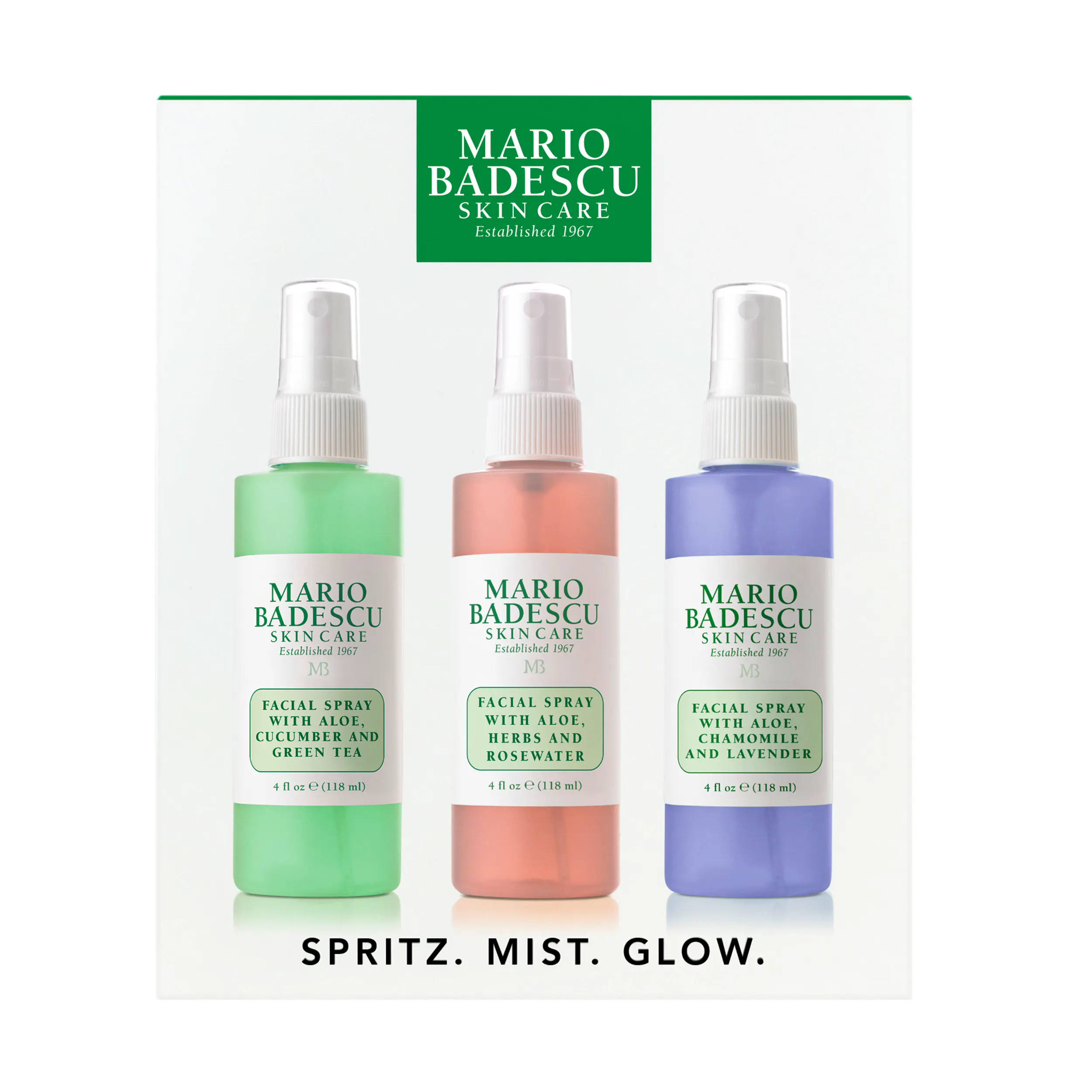Mario Badescu Spritz. Mist. Glow Kit 3 x 118 ml