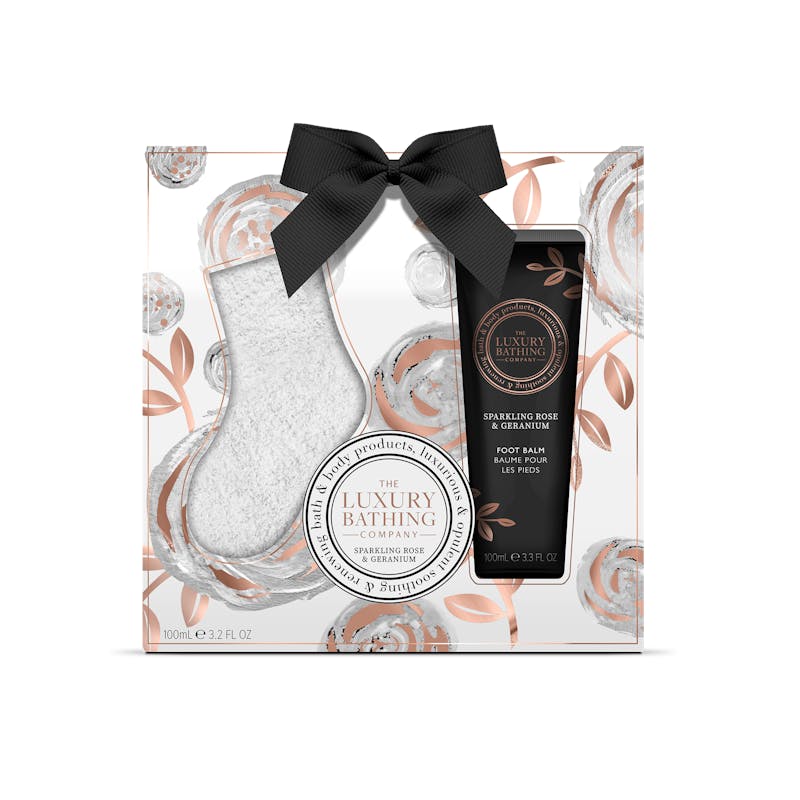 The Luxury Bathing Company Sparkling Rose & Geranium Overnight Foot Revive Gift Set 100 ml + 1 st
