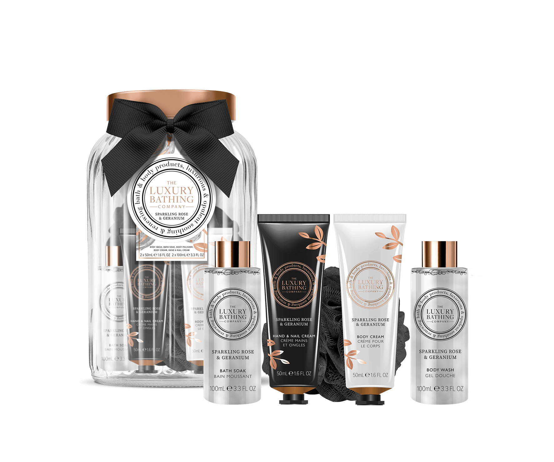 The Luxury Bathing Company Sparkling Rose & Geranium Ultimate Bathing