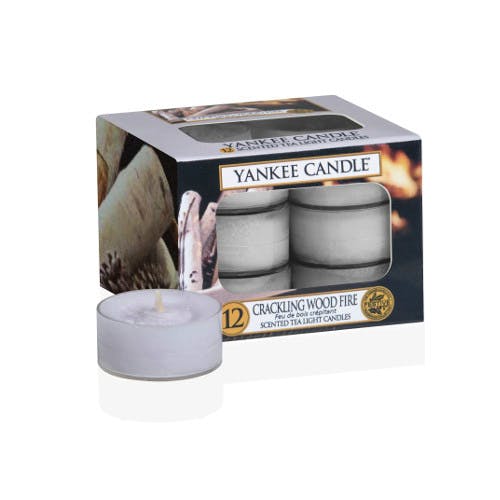 Yankee Candle Scented Tea Lights Crackling Wood Fire 12 pcs £4.79