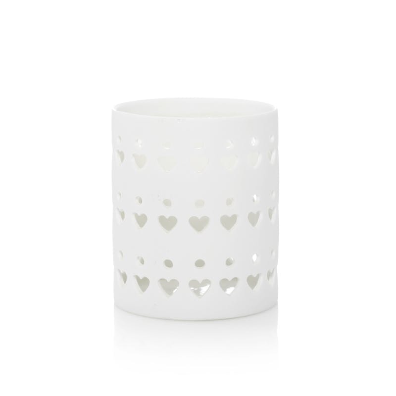 WoodWick Petite Candle Holder White Heart Ceramic 1 st