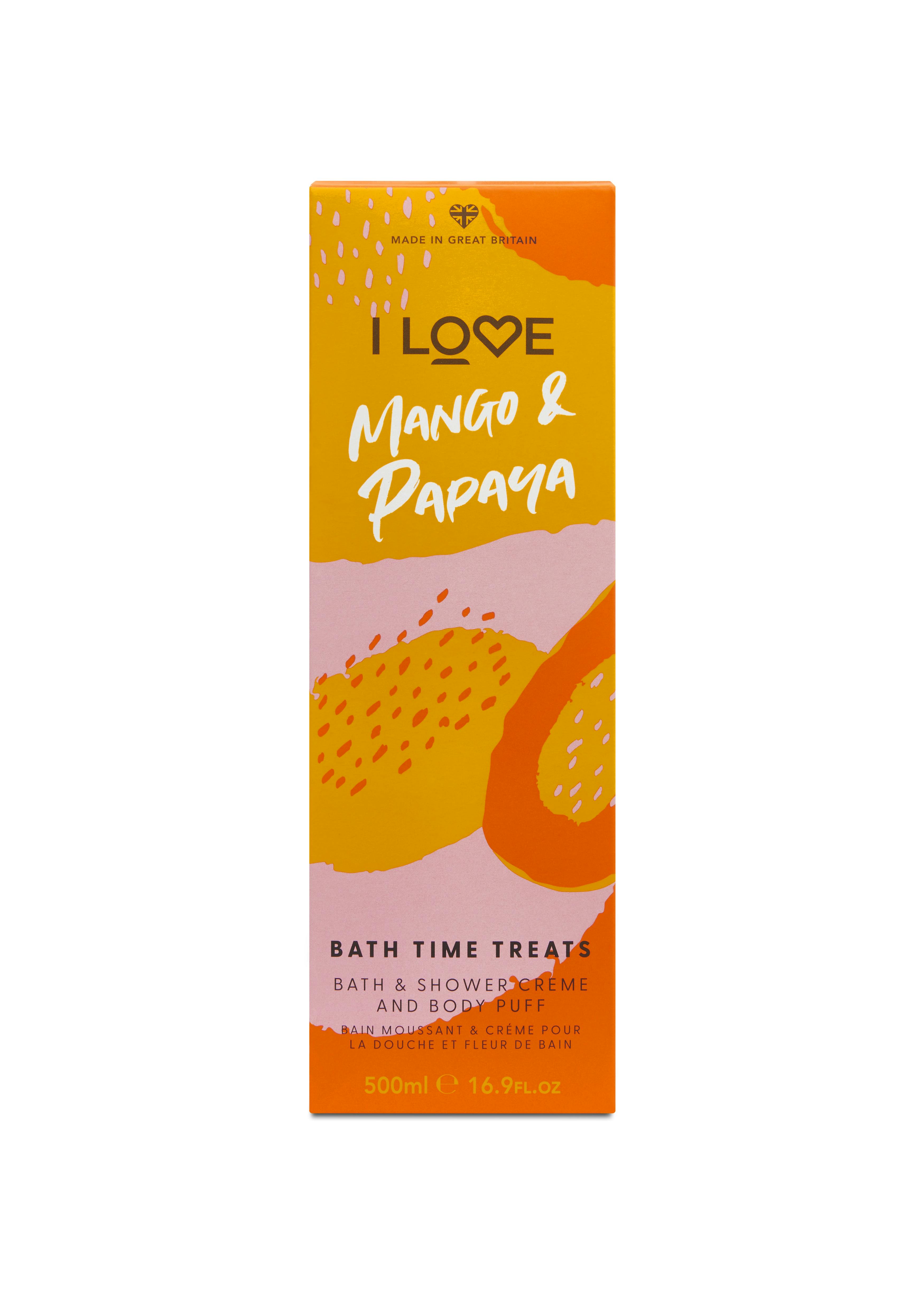 I Love Cosmetics Bath Time Treats Mango & Papaya Gift Set 500 ml + 1 ...