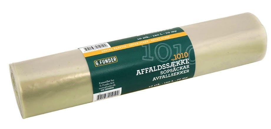 G. Funder Plastic Trash Bags Clear 120 L Extra Strong Quality 10 st