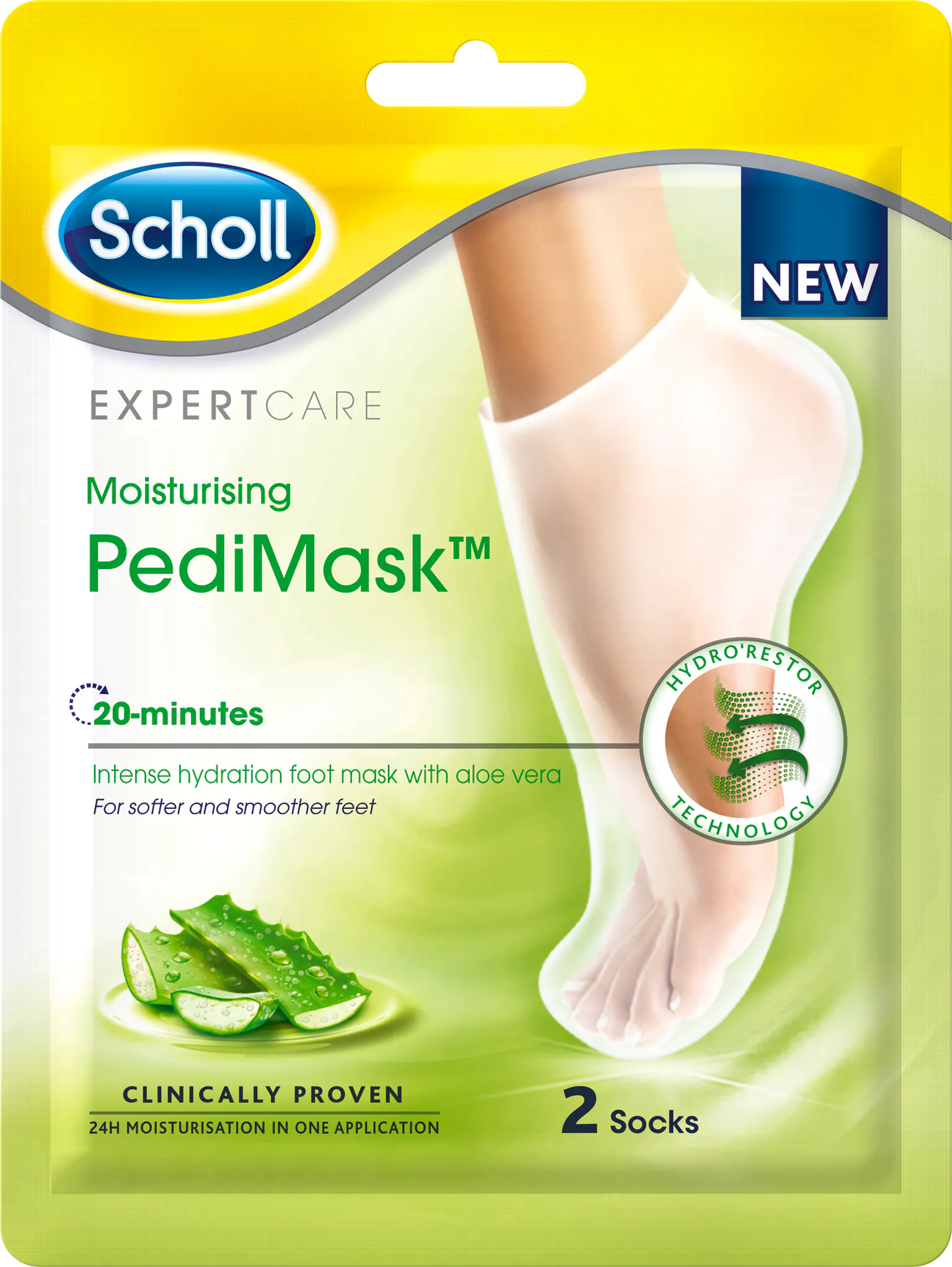 Scholl Moisturising Pedimask Aloe Vera 2 pcs
