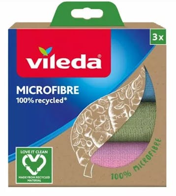 Vileda Microfiber 100% Recycled Cloth 3 st