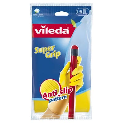 Vileda Rubber Gloves Super Grip Large 2 pcs
