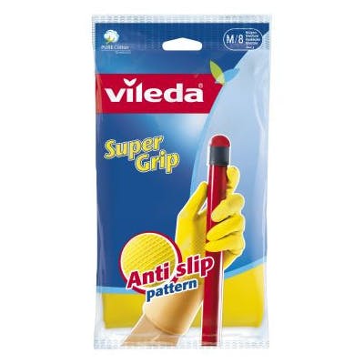 Vileda Rubber Gloves Super Grip Medium 2 st
