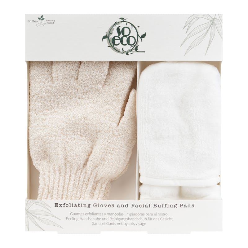 So Eco Exfoliating Gloves and Facial Buffing Pads 4 kpl
