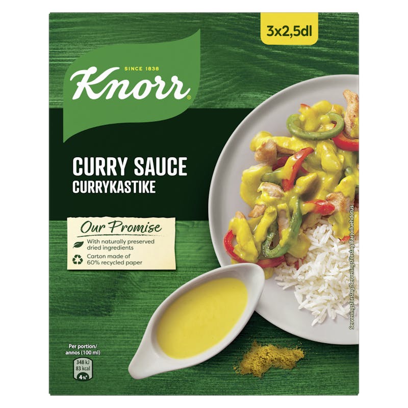Knorr Curry Saus 3 x 2,5 dl