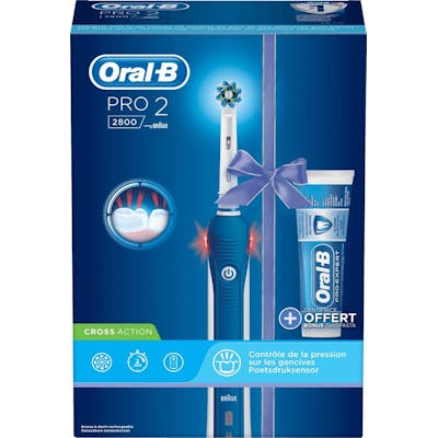 Oral-B Pro2 2800 CrossAction Blue With Toothpaste 2 stk
