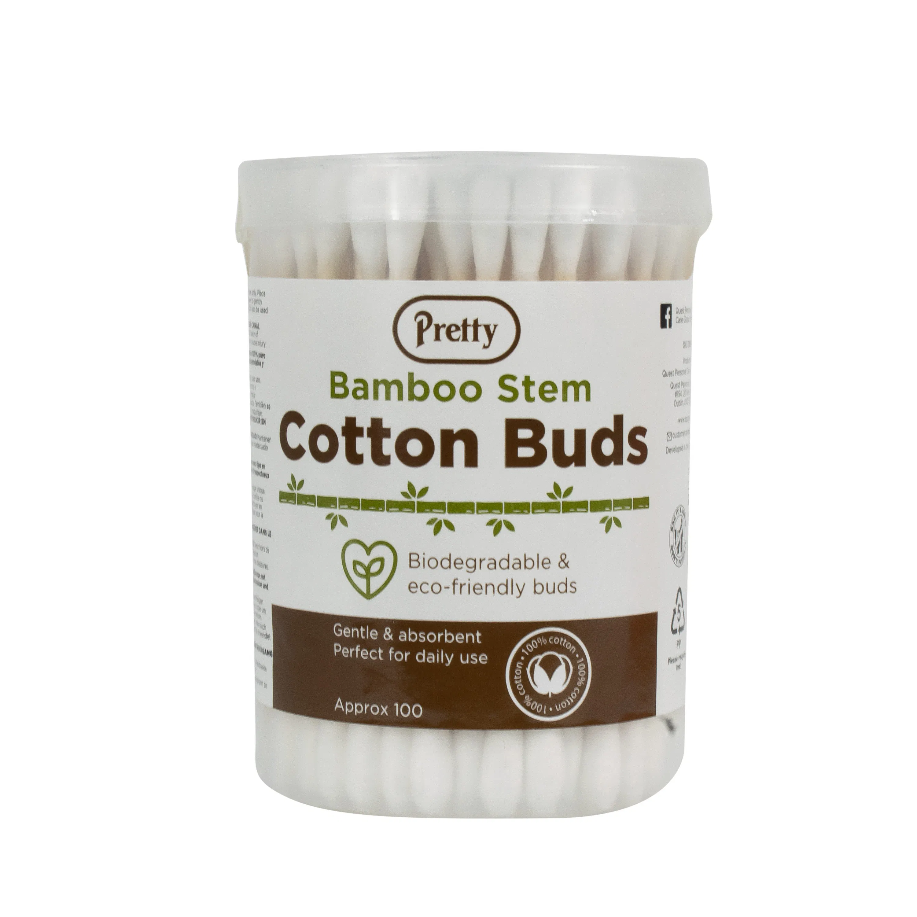 Pretty Bamboo Stem Cotton Buds 100 pcs