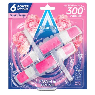 Astonish Toilet Rim Blocks Pink Peony 2 x 40 g