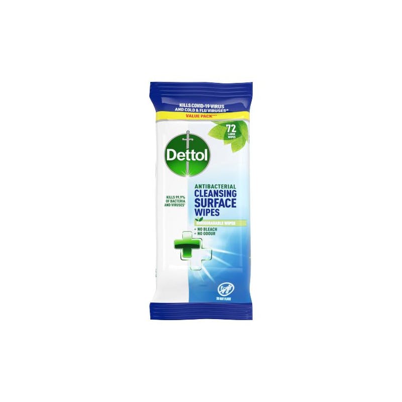 Dettol Antibacterial Cleansing Surface Wipes 72 stk