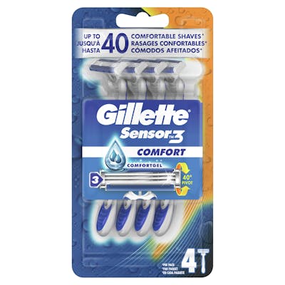 Gillette Sensor 3 Comfort Disposable Razors 4 pcs
