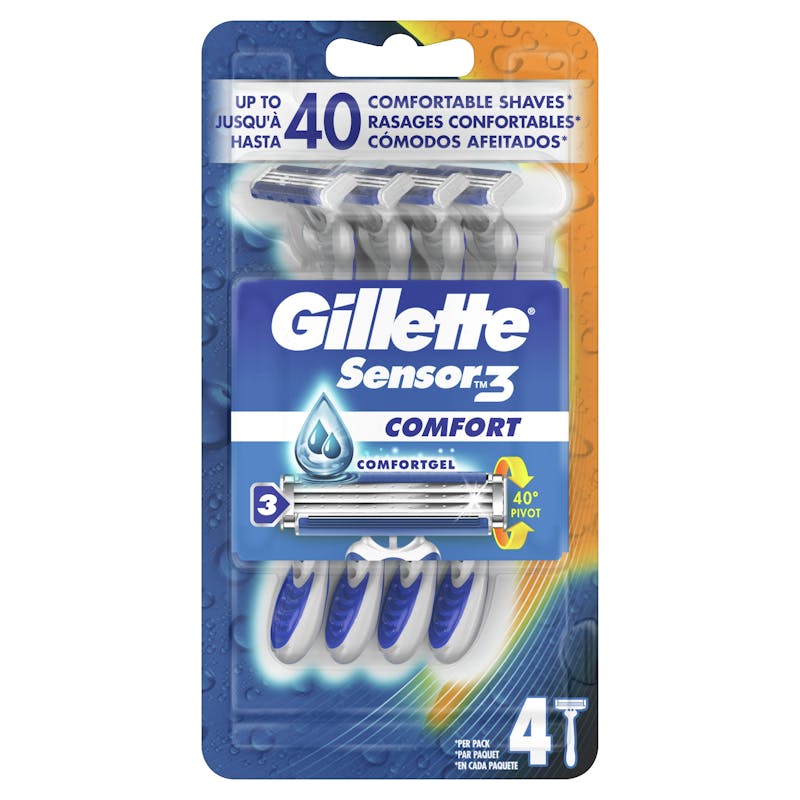 Gillette Sensor 3 Comfort Disposable Razors 4 stk