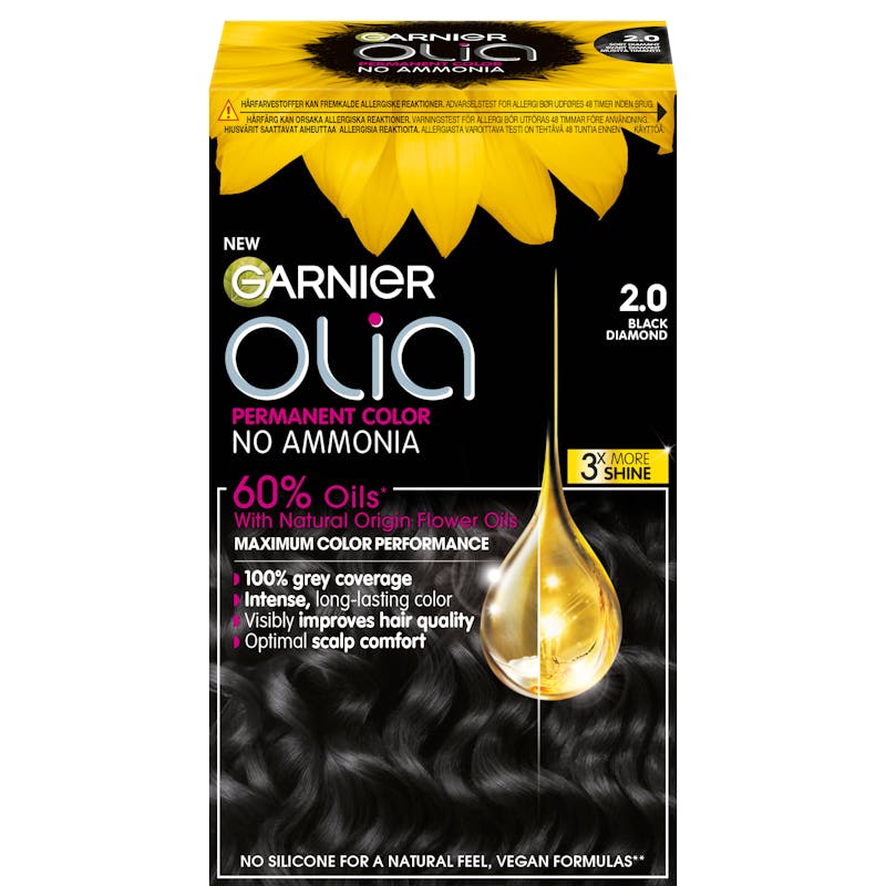Garnier Olia Midnight Permanent Hair Color 2.0 Black Diamond 1 kpl