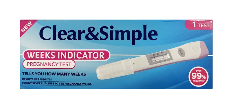 Clear &amp; Simple  Weeks Indicator Pregnancy Test 1 stk