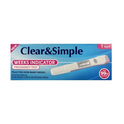 Clear &amp; Simple  Weeks Indicator Pregnancy Test 1 kpl