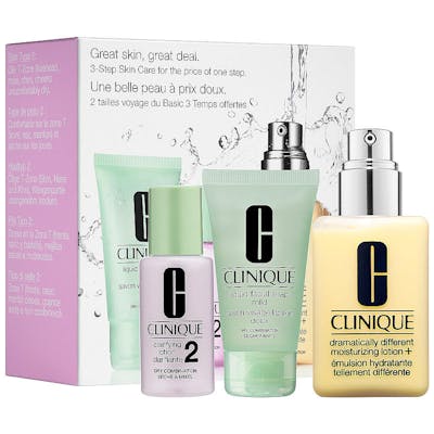 Clinique 3-Step Skin Care System 2 Dry Combination Skin Big Size 30 ml + 30 ml + 125 ml
