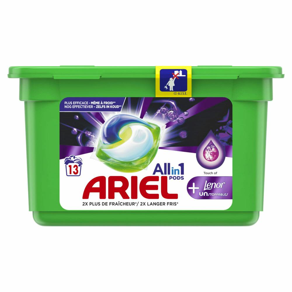 Ariel - Pods+ touche de lenor unstoppables lessive liquide en