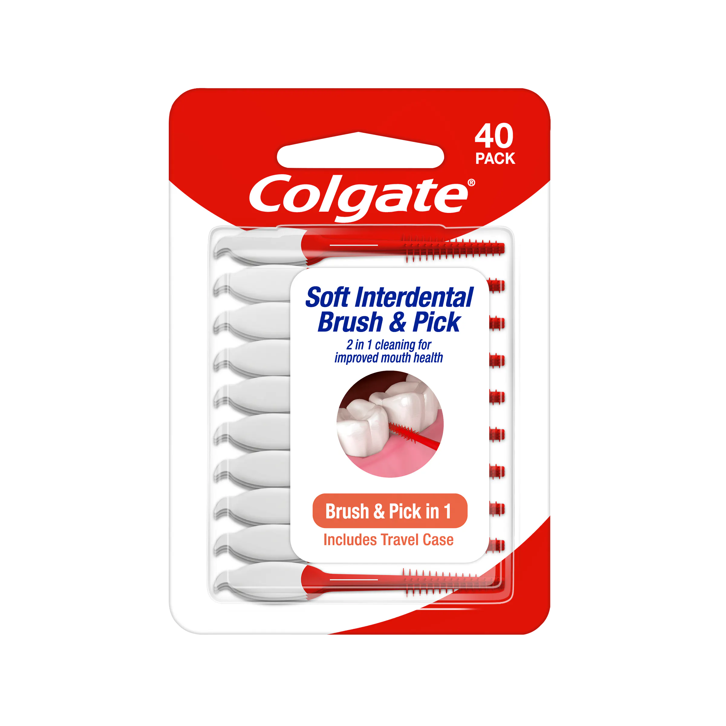 Colgate Soft Interdental Brush & Pick 40 pcs