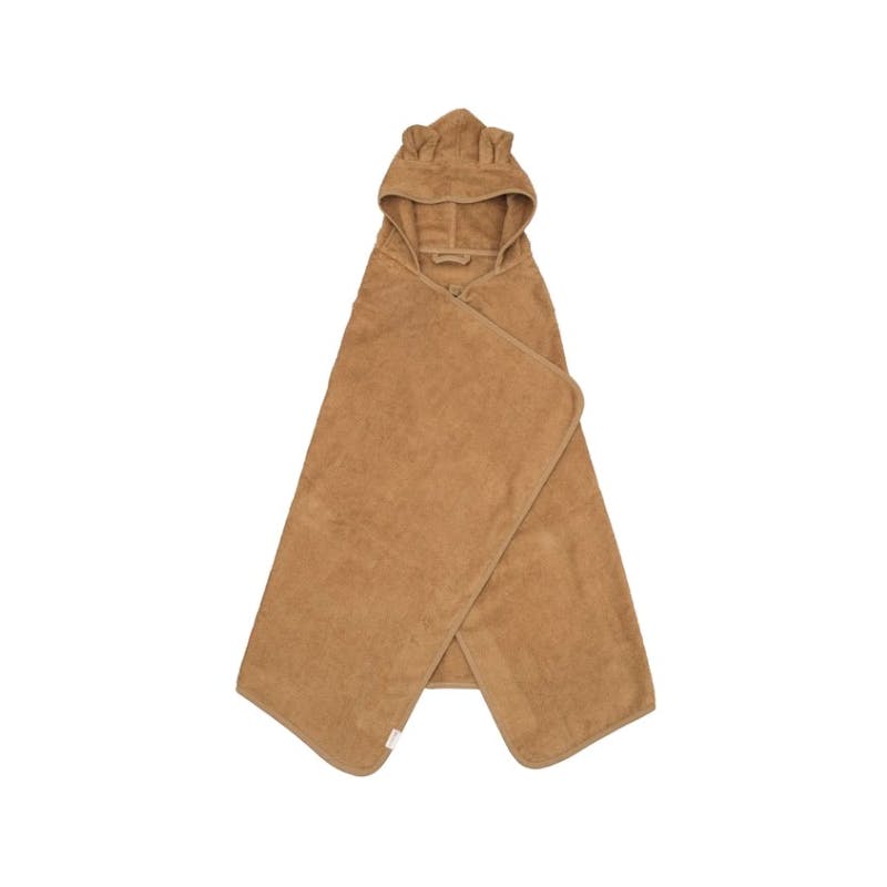 Fabelab Hooded Junior Towel Bear Ochre 1 stk