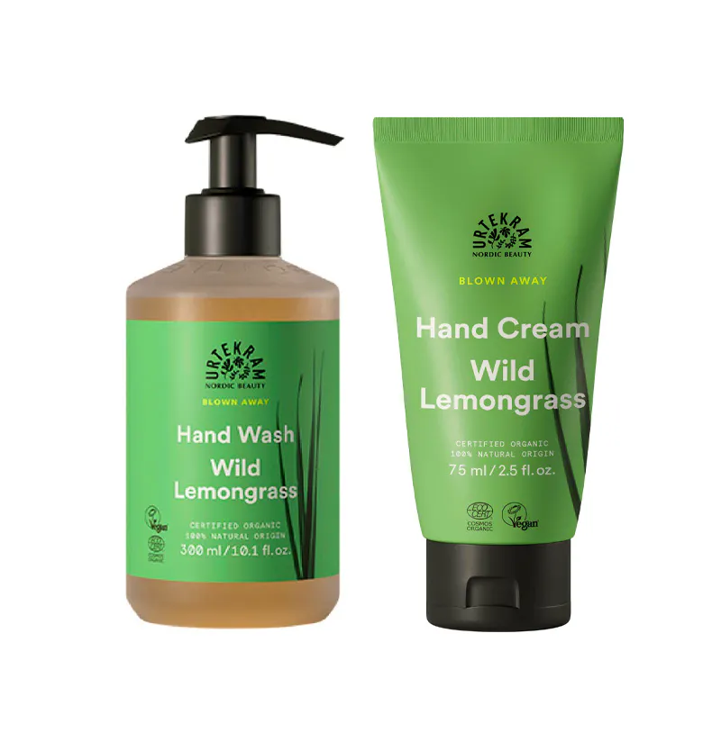 Urtekram Wild Lemongrass Hand Soap & Hand Cream 300 ml + 75 ml