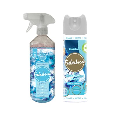 Fabulosa All In One Disinfectant Spray & Multi Surface Polish Fresh Breeze 500 ml + 300 ml
