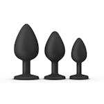 Teazers Silicone Butt Plug Set Black 3 st