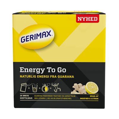 Gerimax Energy To Go Ginger &amp; Lemon 20 kpl