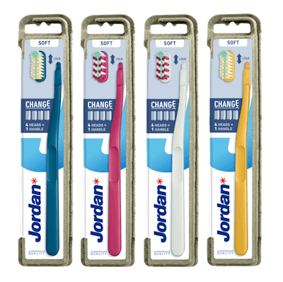 Jordan Change Toothbrush Soft Assorted 4 pcs