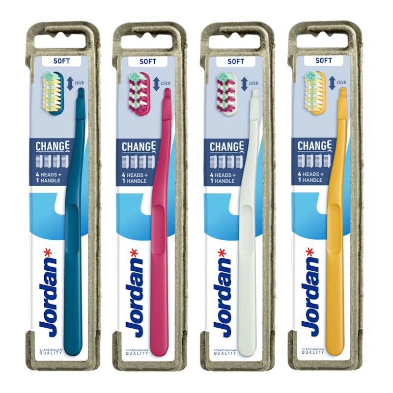 Jordan Change Toothbrush Soft Assorted 4 stk