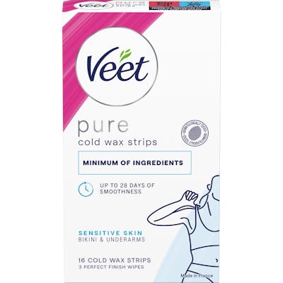 Veet Pure Cold Wax Strips Bikini &amp; Underarms Sensitive Skin 6 st