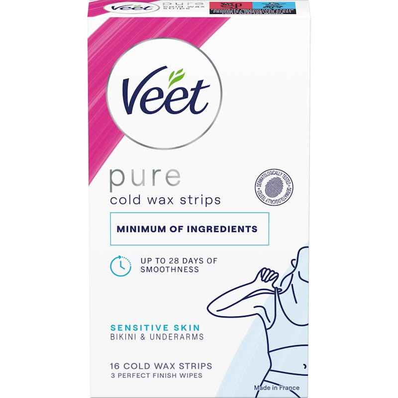 Veet Pure Cold Wax Strips Bikini &amp; Underarms Sensitive Skin 6 st