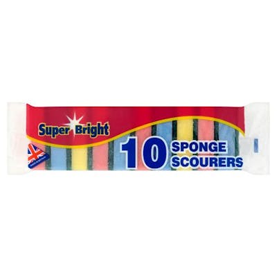 Super Bright Sponge Scourers 10 stk
