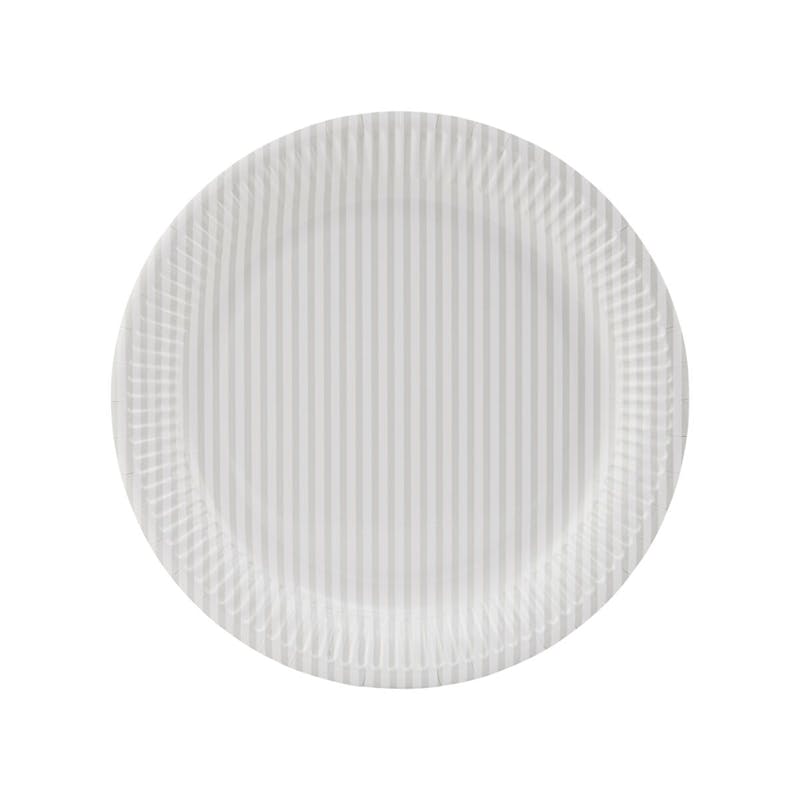 House Doctor Paper Plate Stripe 02 Nude 12 st