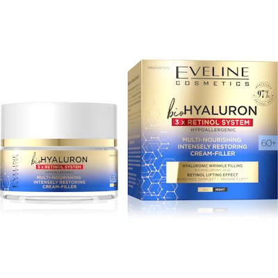 Eveline Biohyaluron 3 x Retinol System Multi-Nourishing Intensely Restoring Day & Night Cream 60+ 50 ml