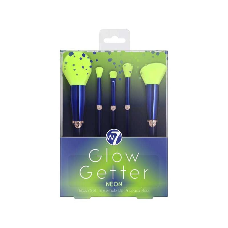 W7 Glow Getter Neon Makeup Brush Set 5 stk