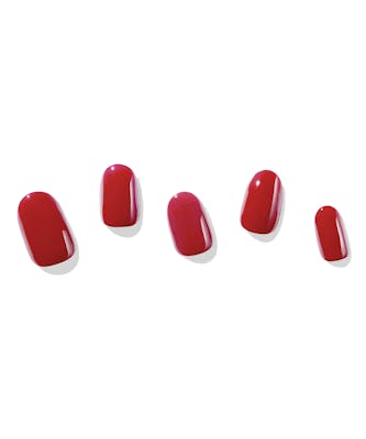 Dashing Diva Semi Cured Solid Color Gel Nail Strips Parisian Red 32 stk