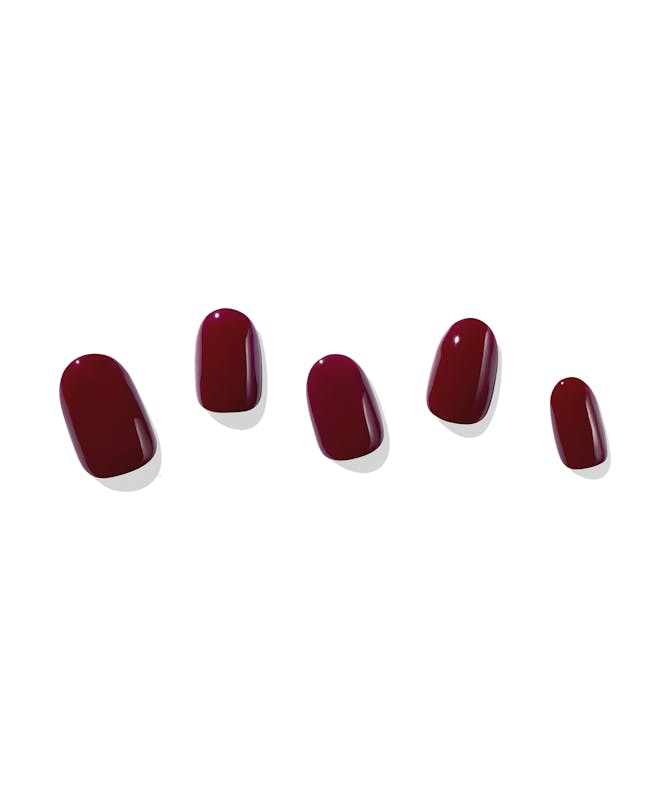 Dashing Diva Semi Cured Solid Color Gel Nail Strips Sweet Burgundy 32 pcs
