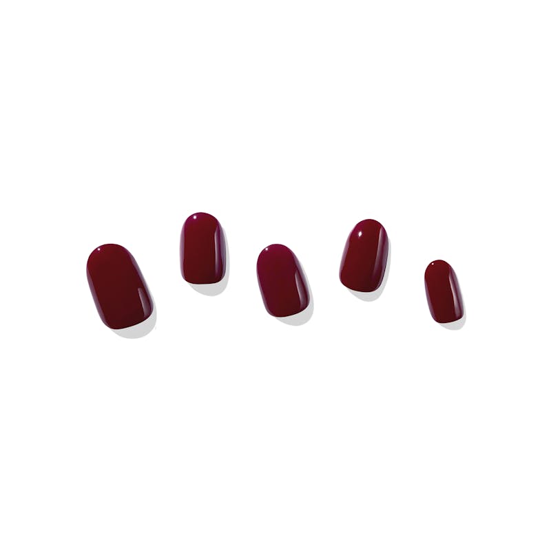 Dashing Diva Semi Cured Solid Color Gel Nail Strips Sweet Burgundy 32 st