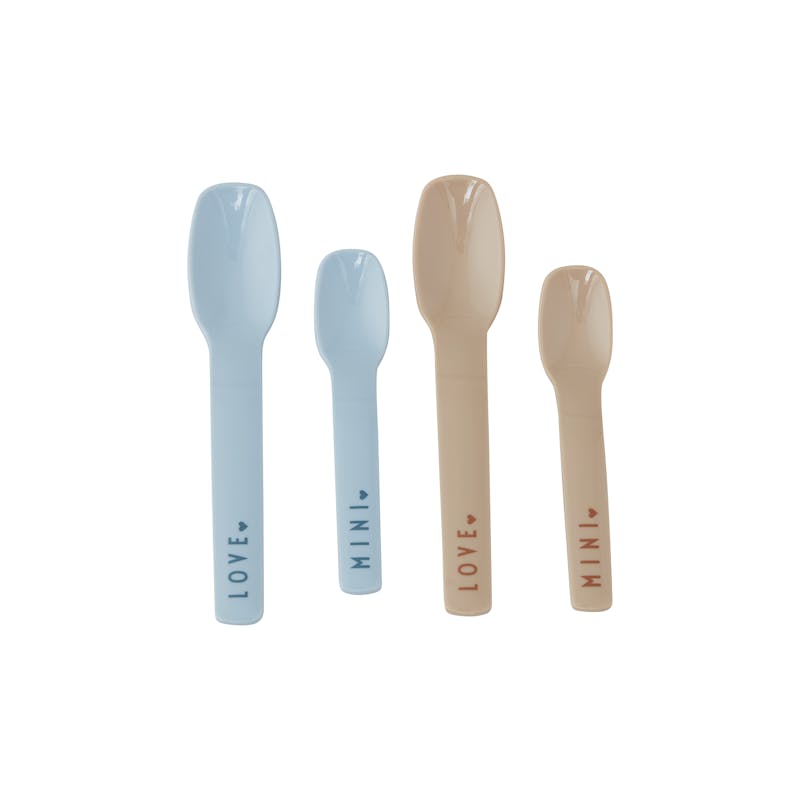 Design Letters Mini Favourite Spoon Set Light Blue 4 stk
