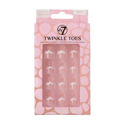 W7 Twinkle Toes False Toe Nails French 24 pcs