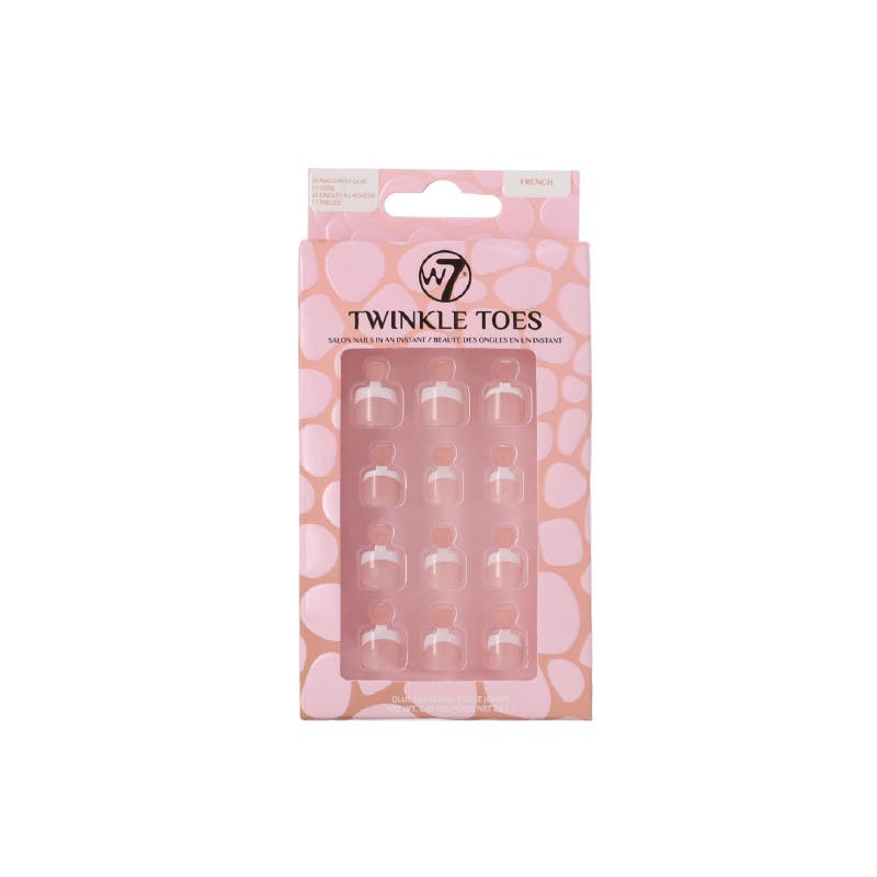 W7 Twinkle Toes False Toe Nails French 24 st